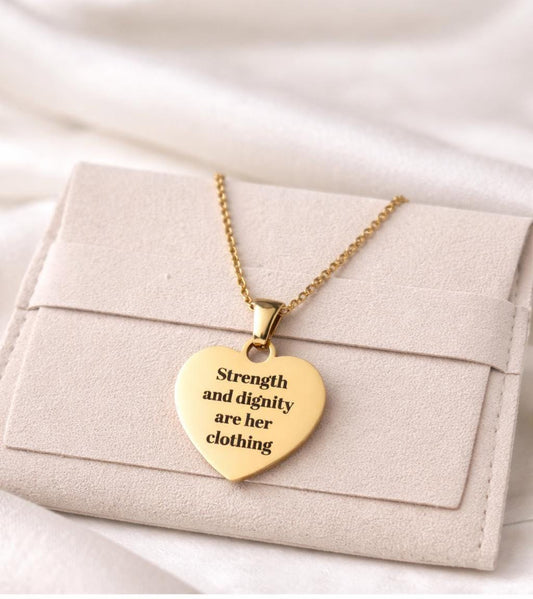 Proverbs 31:25 Necklace, Strength and Dignity Necklace, Christian Gift for Her, Bible Verse Jewelry, Faith Necklace, Inspirational Gift