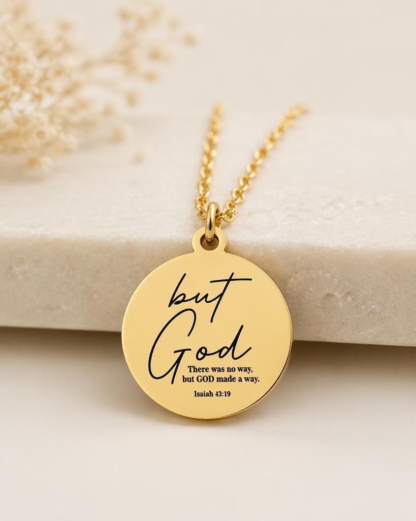 But God Made a Way Necklace | Isaiah 43:19 Jewelry | Christian Gift for Women | Faith Necklace | Inspirational Gift Mothers Day Gift