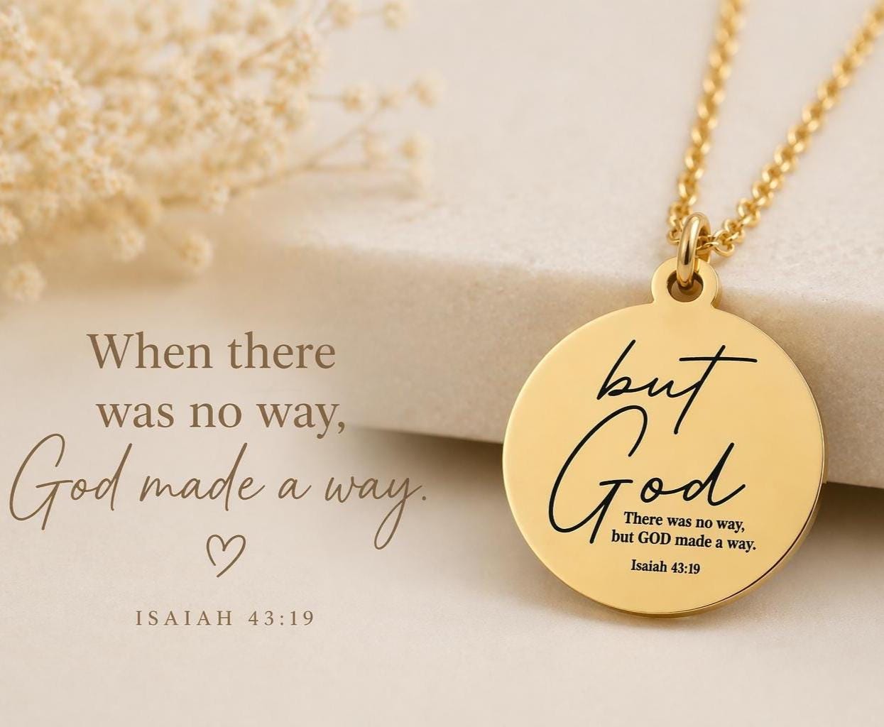But God Made a Way Necklace | Isaiah 43:19 Jewelry | Christian Gift for Women | Faith Necklace | Inspirational Gift Mothers Day Gift
