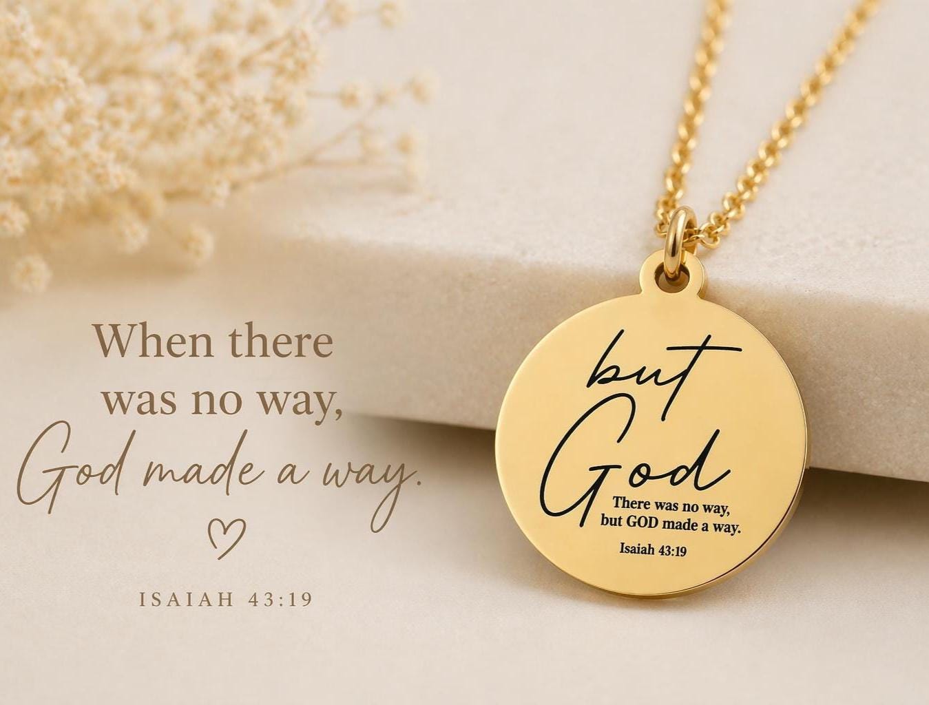 Personalized Bible Verse Necklace Custom Scripture Jewelry Christian Gift for Her Faith Necklace Encouragement Gift Baptism Gift Gold Charm