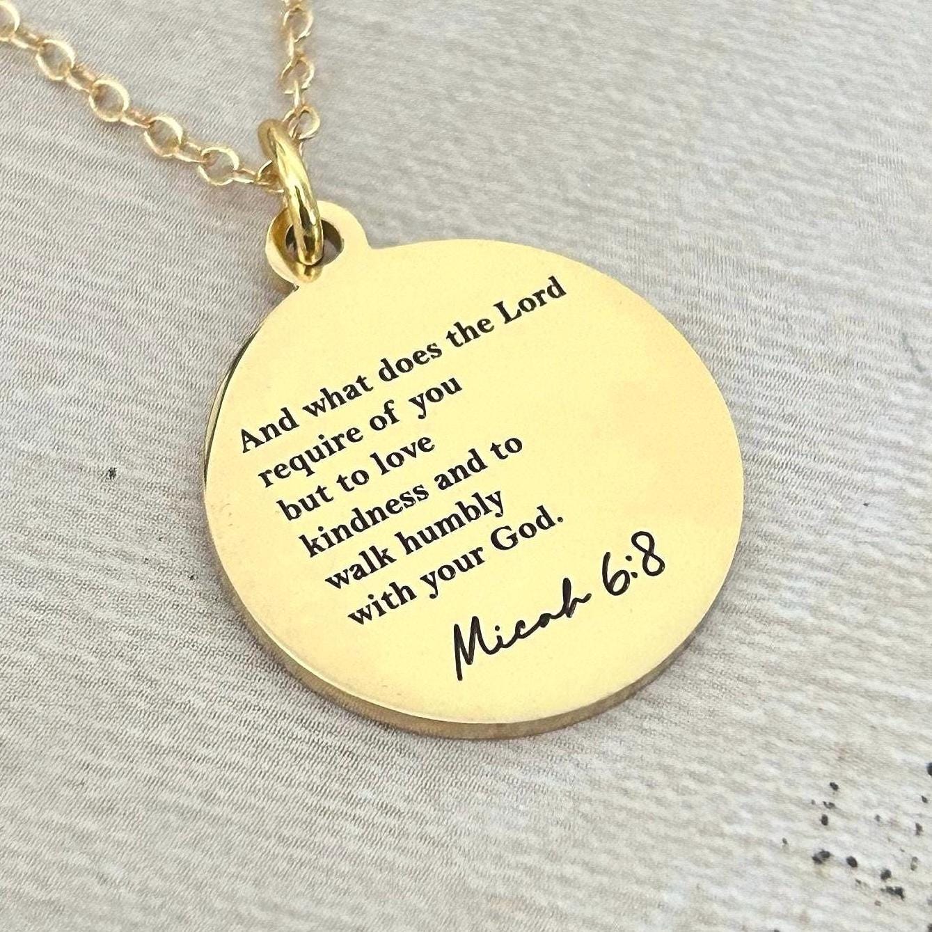 And what does the LORD require of you Micah 6:8 Bible Verse Necklace, Christian Gifts, Scripture jewelry, Gifts for Mom, Christian Necklace