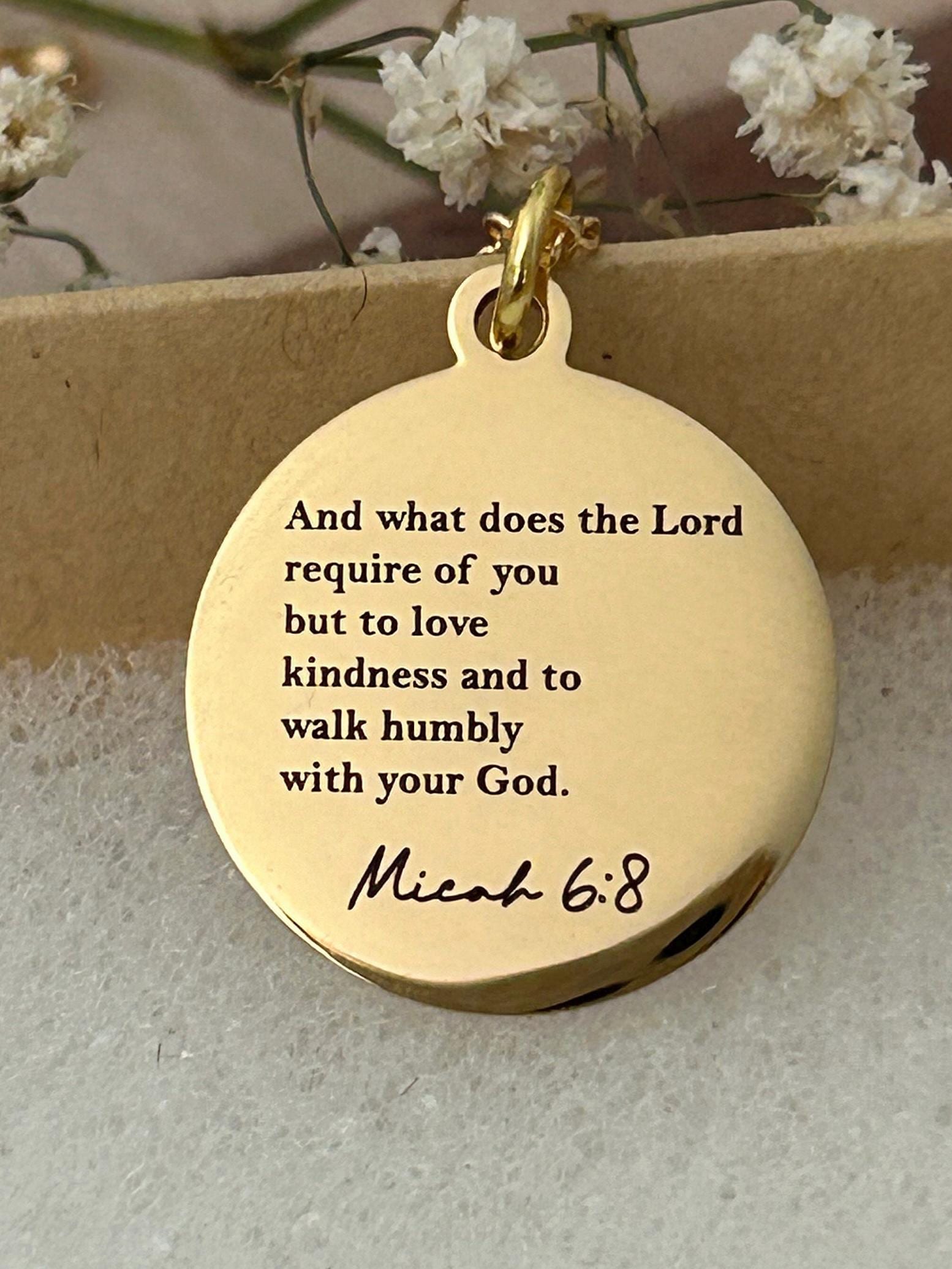 And what does the LORD require of you Micah 6:8 Bible Verse Necklace, Christian Gifts, Scripture jewelry, Gifts for Mom, Christian Necklace