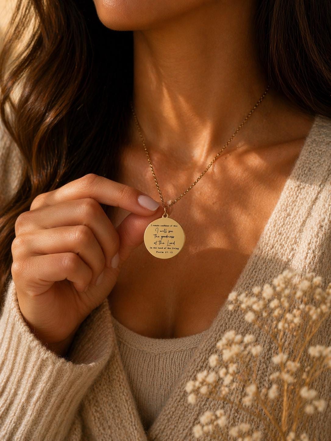 Psalm 27:13 Necklace, I Remain Confident of This Necklace, Christian Gifts for Women, Faith Jewelry, Encouragement Gift, Mothers Day Gift
