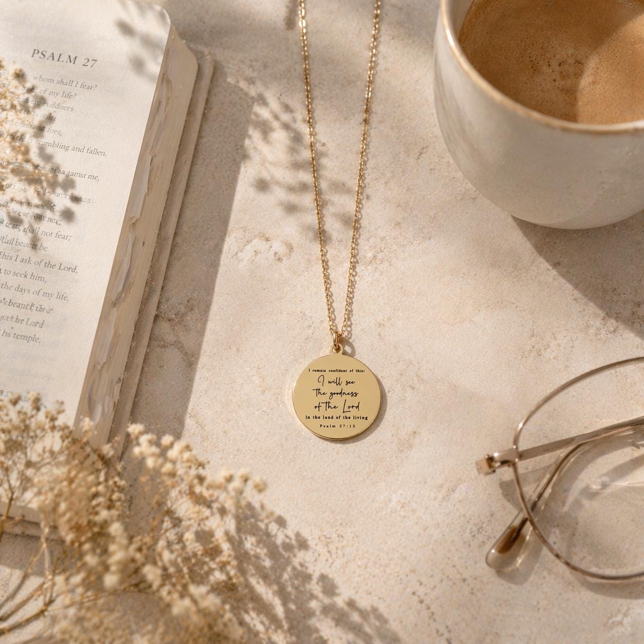Psalm 27:13 Necklace, I Remain Confident of This Necklace, Christian Gifts for Women, Faith Jewelry, Encouragement Gift, Mothers Day Gift