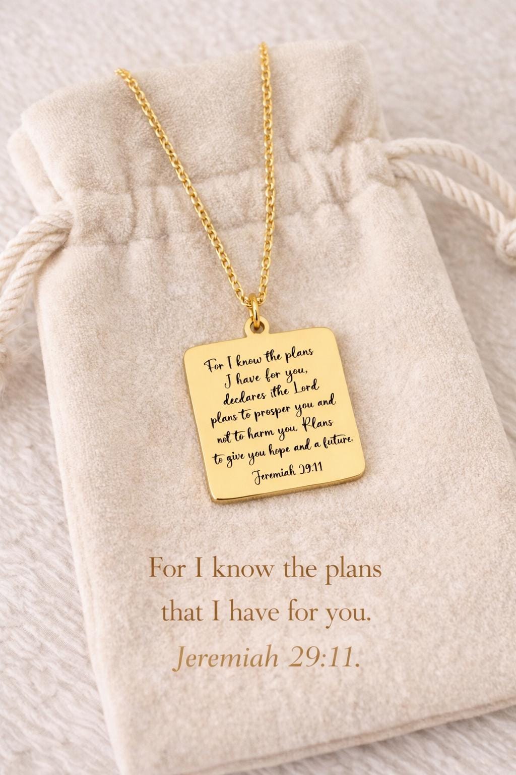 For I know the plans that I have for you bible verse Necklace Jeremiah 29:11 Gifts Christian Gifts Engraved Christian Jewelry Baptism Gifts