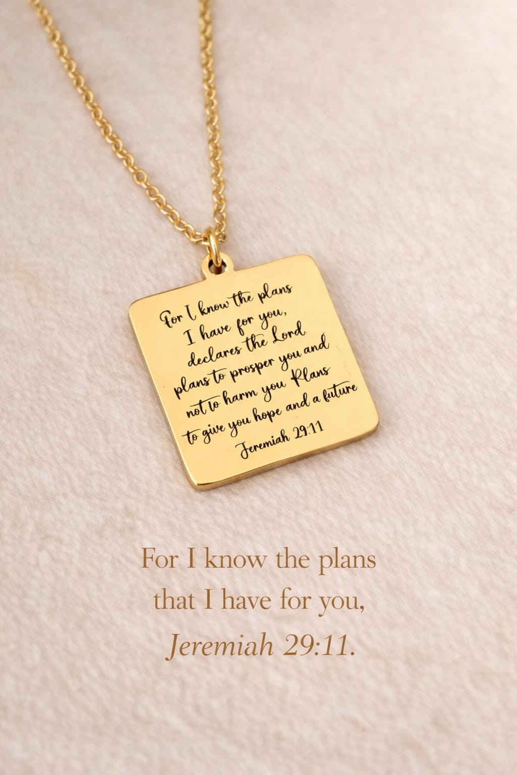 Jeremiah 29:11 Necklace, Christian Gift for Women, Faith Jewelry, Bible Verse Necklace, Inspirational Gift, Mothers Day Gift God Has a Plan