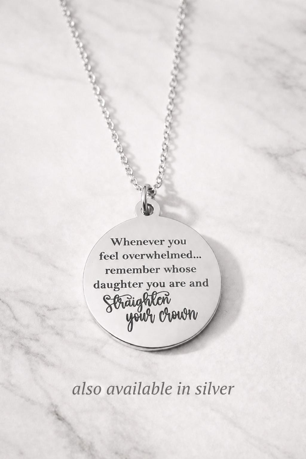 Remember Whose Daughter You Are Necklace, Straighten Your Crown Jewelry, Graduation Gift, Faith Necklace for Women, Christian Gift for Her