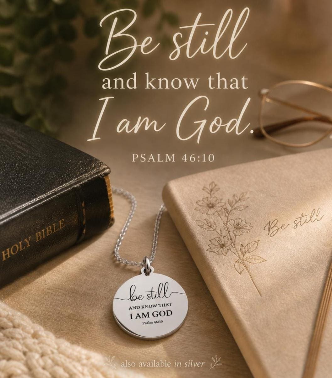 Be Still and Know Necklace | Psalm 46:10 Necklace | Christian Necklace | Bible Verse Jewelry | Faith Jewelry | Christian Gift for Women
