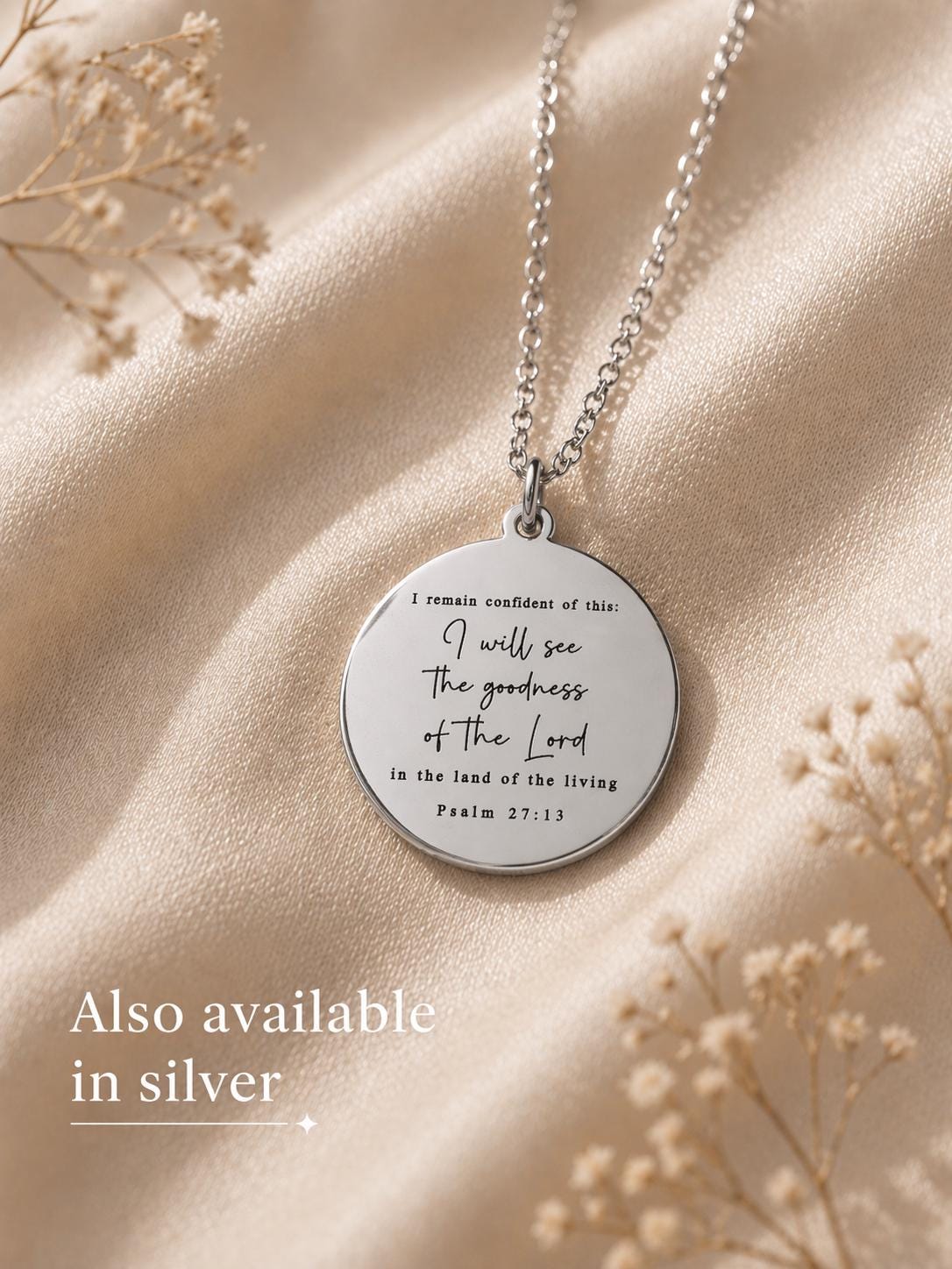 Psalm 27:13 Necklace, I Remain Confident of This Necklace, Christian Gifts for Women, Faith Jewelry, Encouragement Gift, Mothers Day Gift