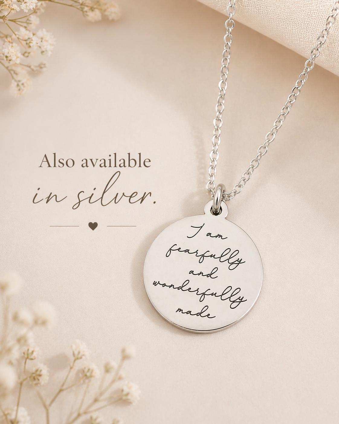 Fearfully and Wonderfully Made Necklace, Psalm 139:14 Jewelry, Christian Gift for Women, Inspirational Bible Verse Necklace, Faith Jewelry