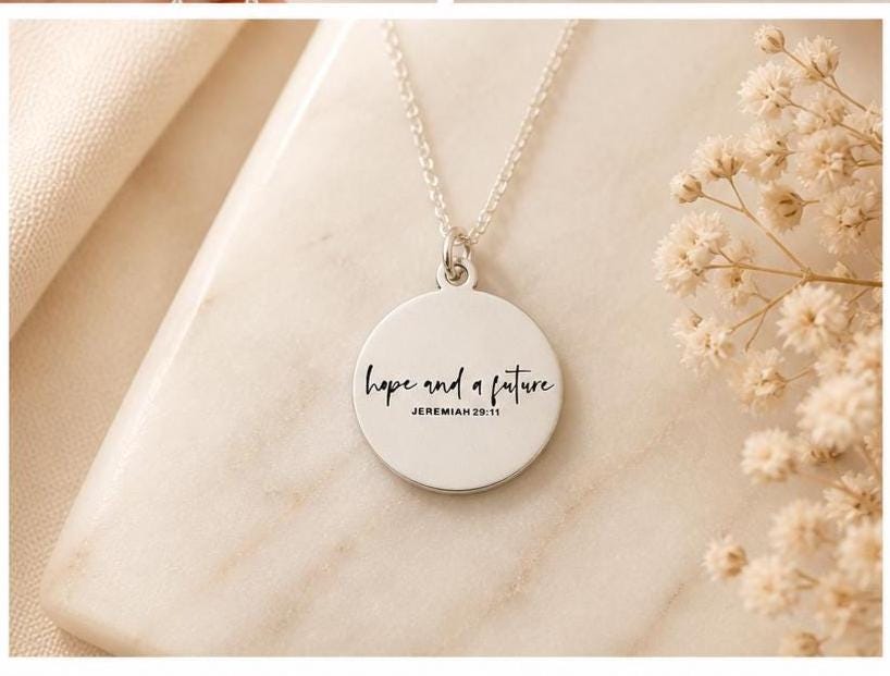 Hope and a Future Necklace, Jeremiah 29:11 Christian Gift Bible Verse Jewelry Faith Necklace for Women Inspirational Gift Religious Jewelry