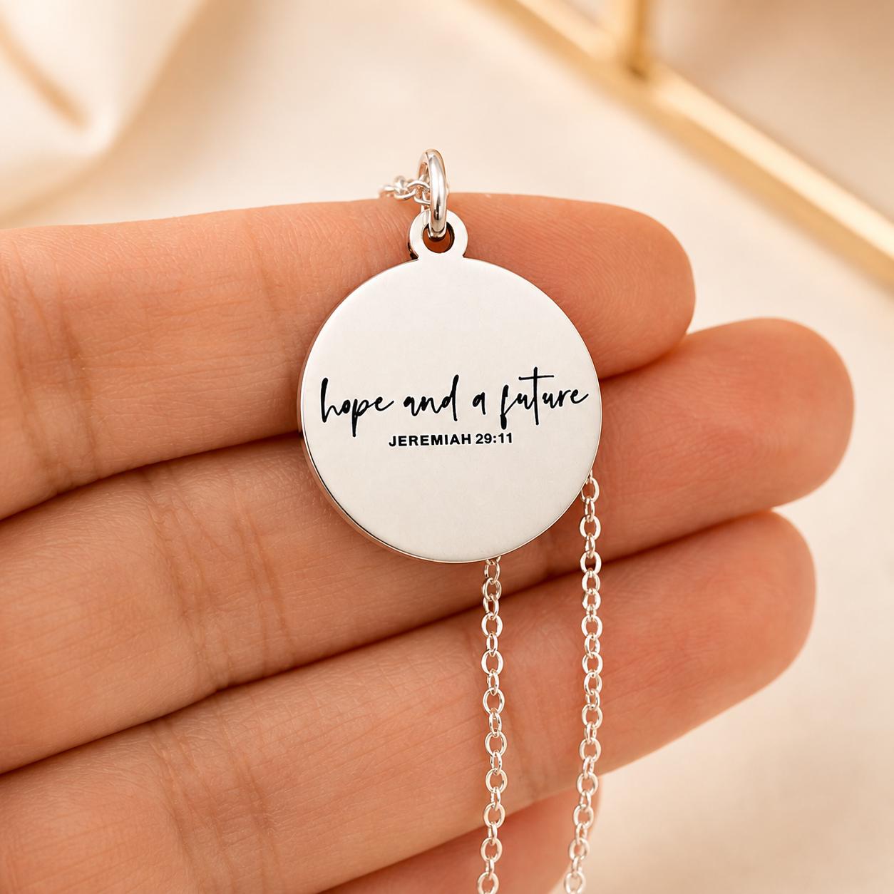 Hope and a Future Necklace, Jeremiah 29:11 Christian Gift Bible Verse Jewelry Faith Necklace for Women Inspirational Gift Religious Jewelry