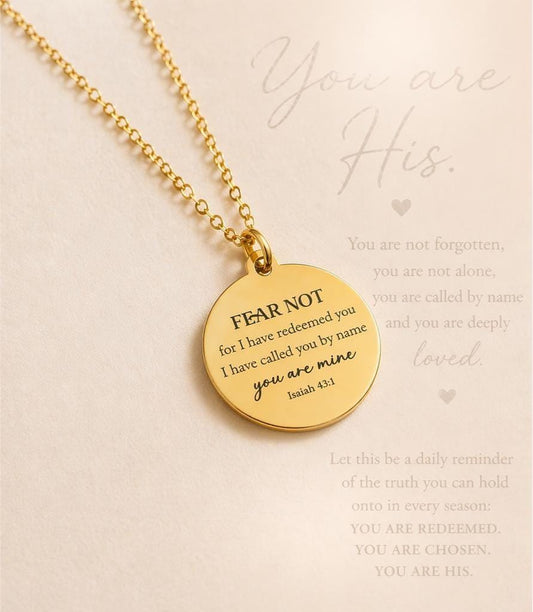 Fear Not Necklace Isaiah 43:1 | Christian Gift for Women | Bible Verse Jewelry | Faith Necklace | Encouragement Gift | Inspirational Pendant