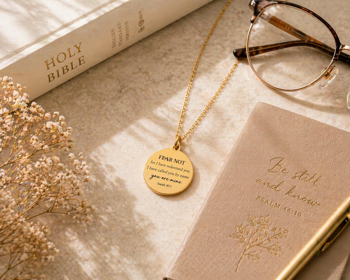 Fear Not Necklace Isaiah 43:1 | Christian Gift for Women | Bible Verse Jewelry | Faith Necklace | Encouragement Gift | Inspirational Pendant