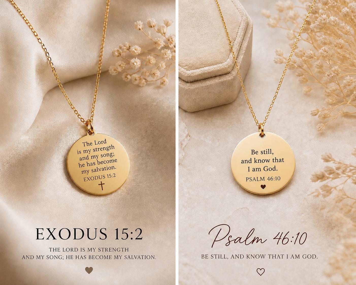 Custom Bible Verse Necklace, Personalized Christian Gift for Her, Faith Jewelry, Encouragement Gift, Baptism Gift