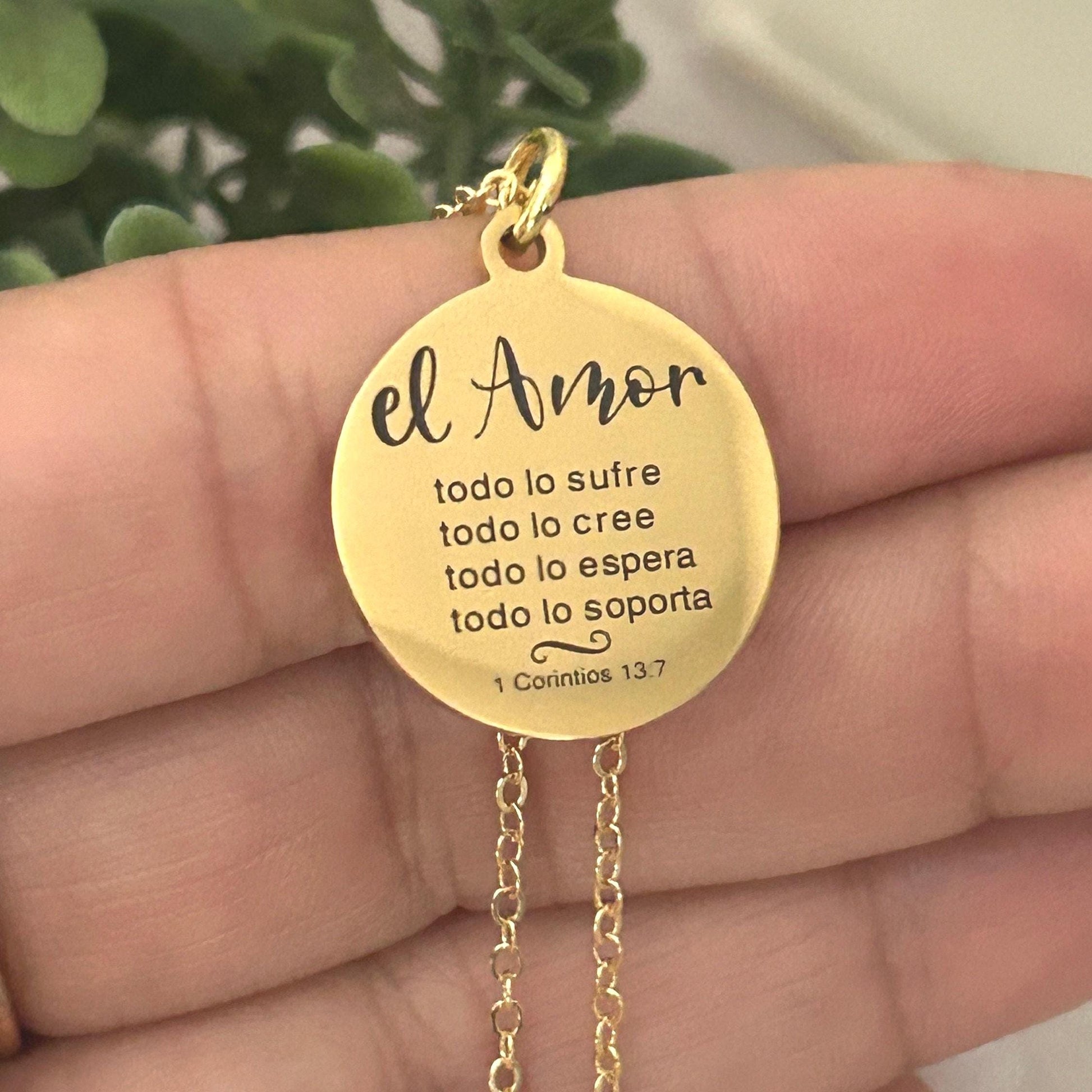 A beautiful gold plated stainless steel pendant on a dainty 16K gold plated chain