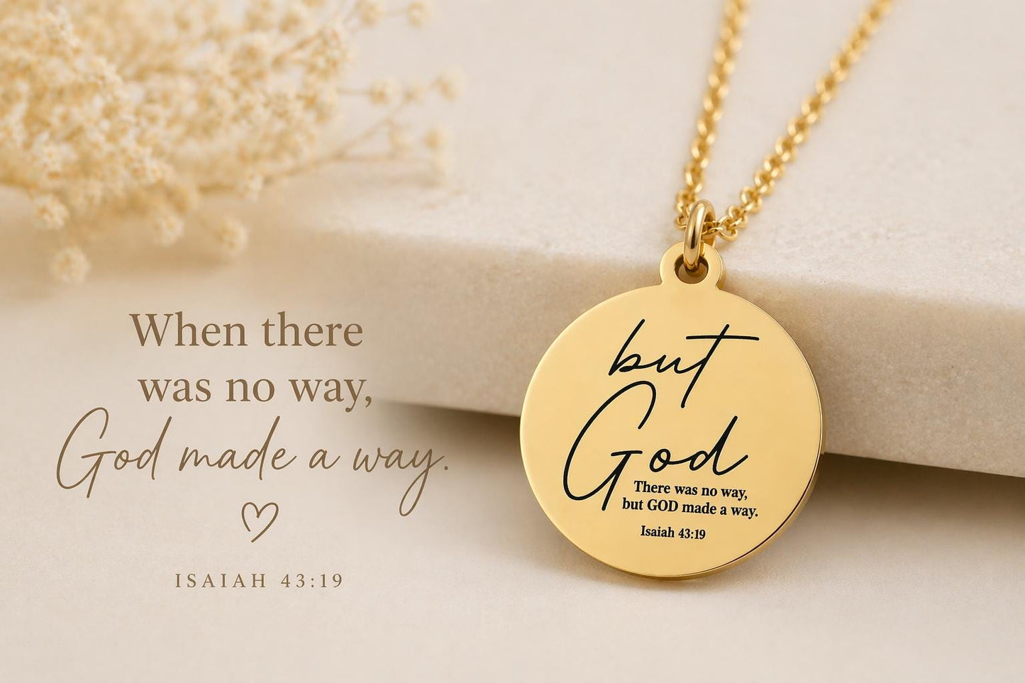 But God Made a Way Necklace | Isaiah 43:19 Jewelry | Christian Gift for Women | Faith Necklace | Inspirational Gift Mothers Day Gift