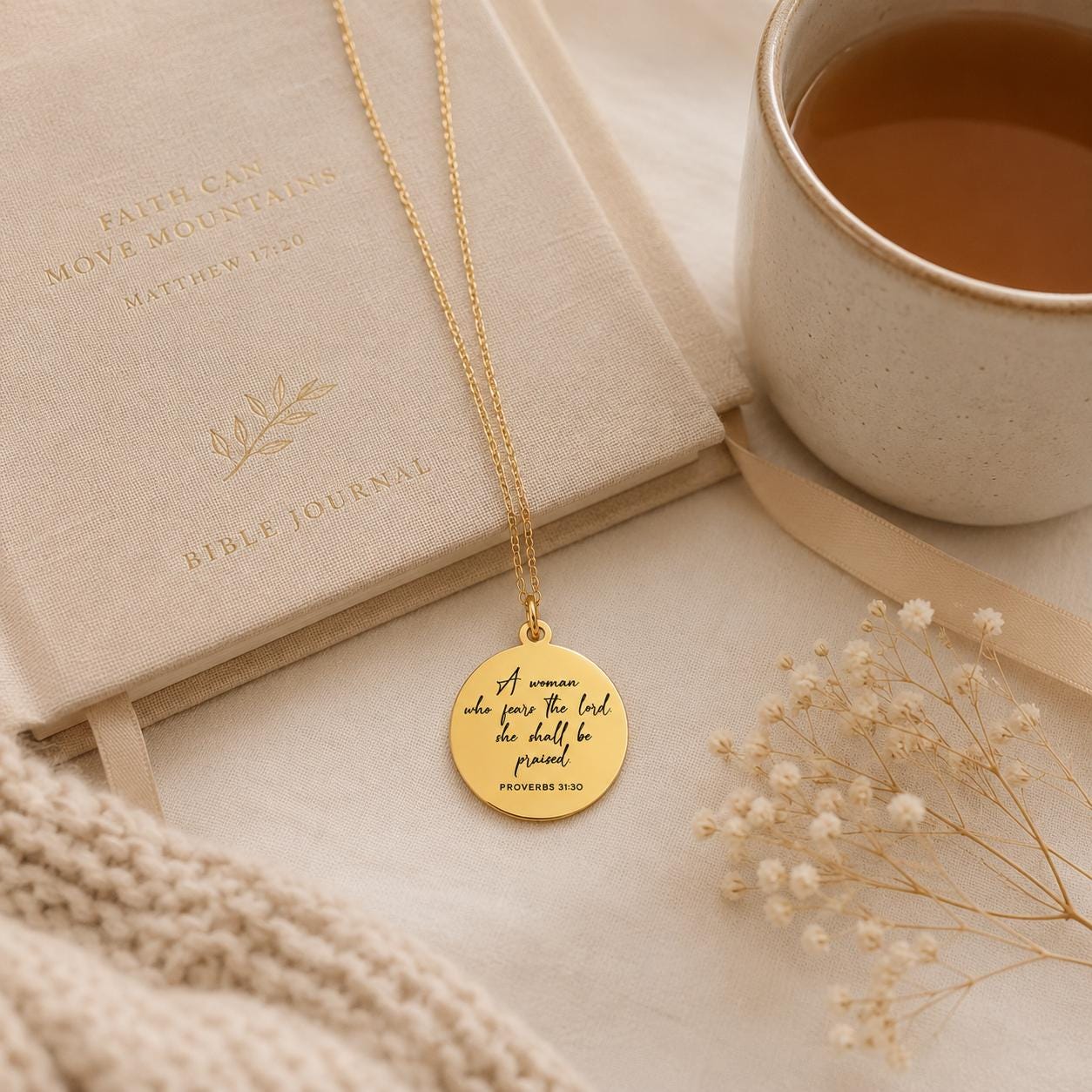 Proverbs 31:30 Necklace A Woman Who Fears the Lord, She Shall Be Praised Christian Gift for Women Personalized Faith Jewelry Graduation Gift