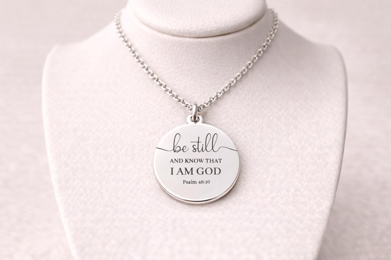 Be Still and Know Necklace | Psalm 46:10 Necklace | Christian Necklace | Bible Verse Jewelry | Faith Jewelry | Christian Gift for Women
