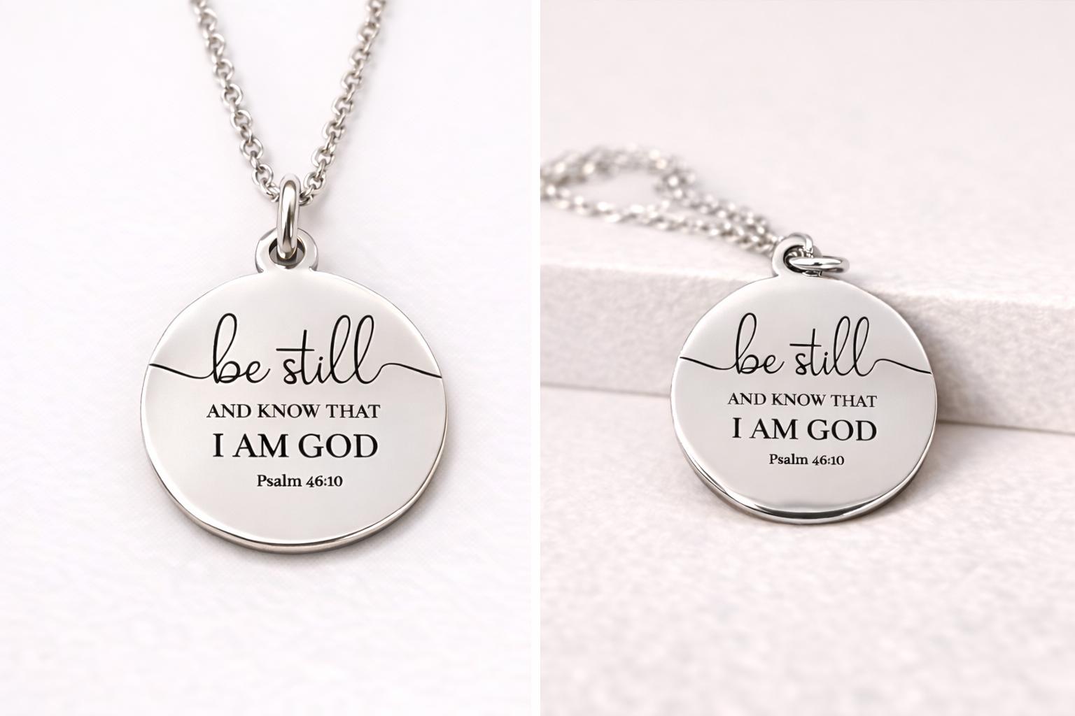 Be Still and Know Necklace | Psalm 46:10 Necklace | Christian Necklace | Bible Verse Jewelry | Faith Jewelry | Christian Gift for Women