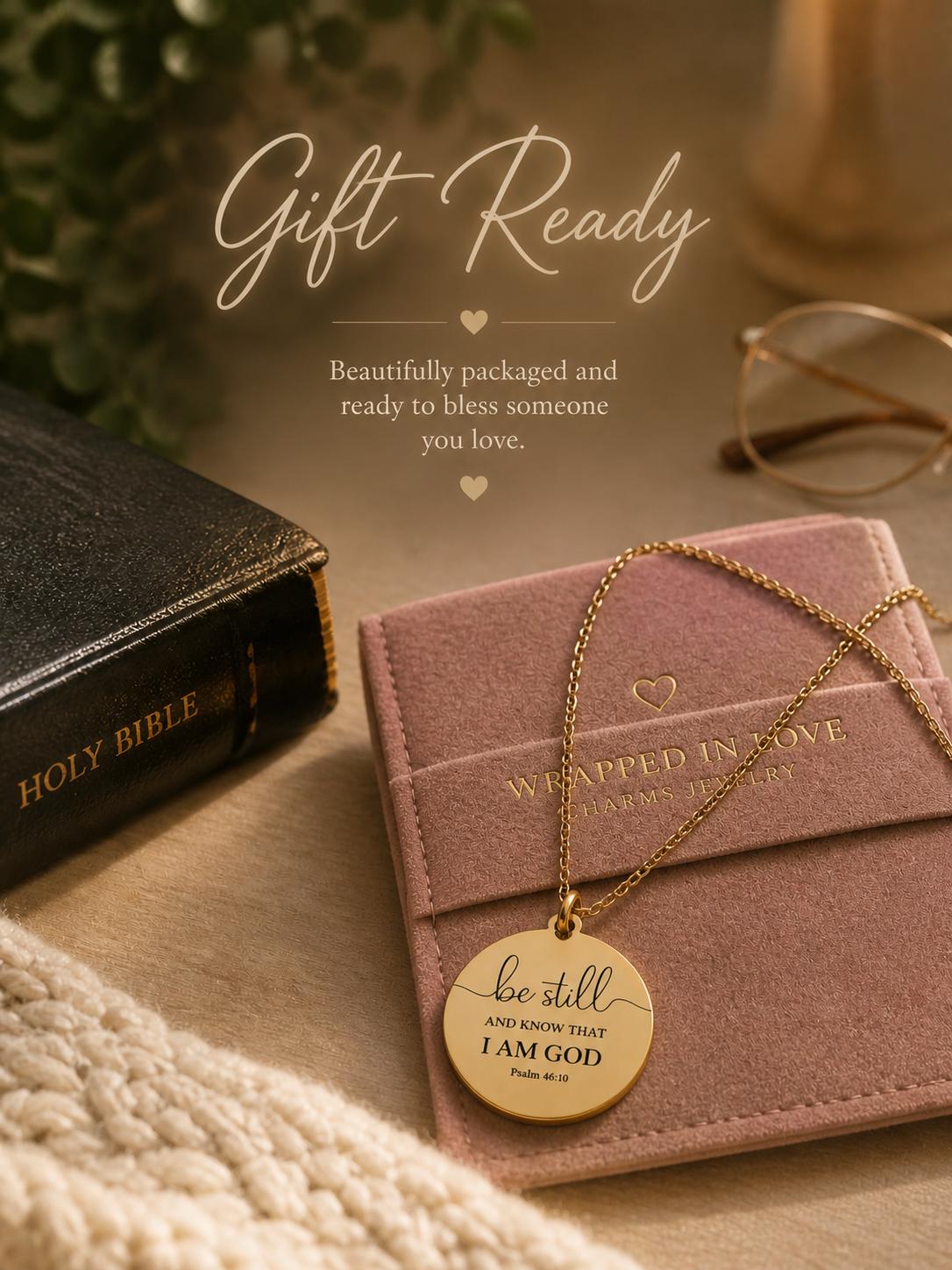 Be Still and Know Necklace | Psalm 46:10 Necklace | Christian Necklace | Bible Verse Jewelry | Faith Jewelry | Christian Gift for Women