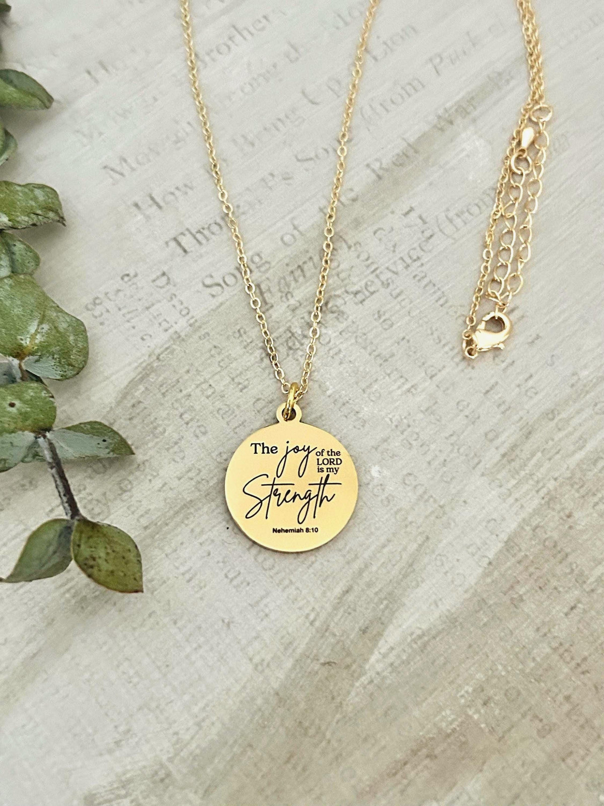 The Joy of the Lord Is My Strength Necklace | Nehemiah 8:10 Bible Verse Necklace | Christian Jewelry Gift for Women | Faith Inspired Scriptu