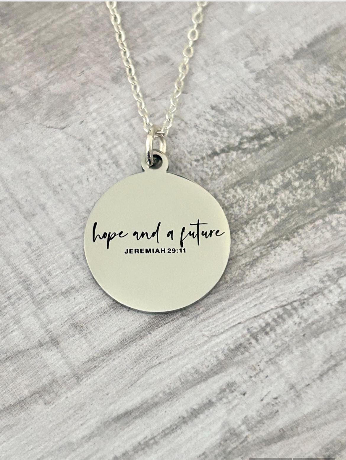 Jeremiah 29:11 Necklace | Hope and a Future Christian Gift Bible Verse Jewelry Faith Necklace for Women Inspirational Gift Religious Jewelry