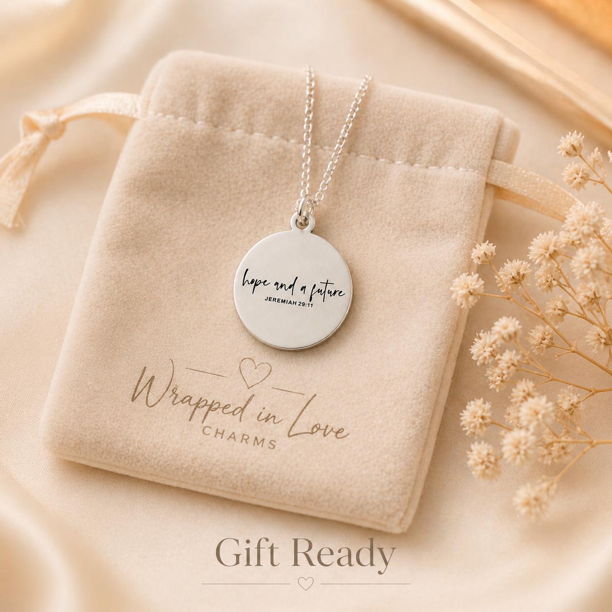 Jeremiah 29:11 Necklace | Hope and a Future Christian Gift Bible Verse Jewelry Faith Necklace for Women Inspirational Gift Religious Jewelry