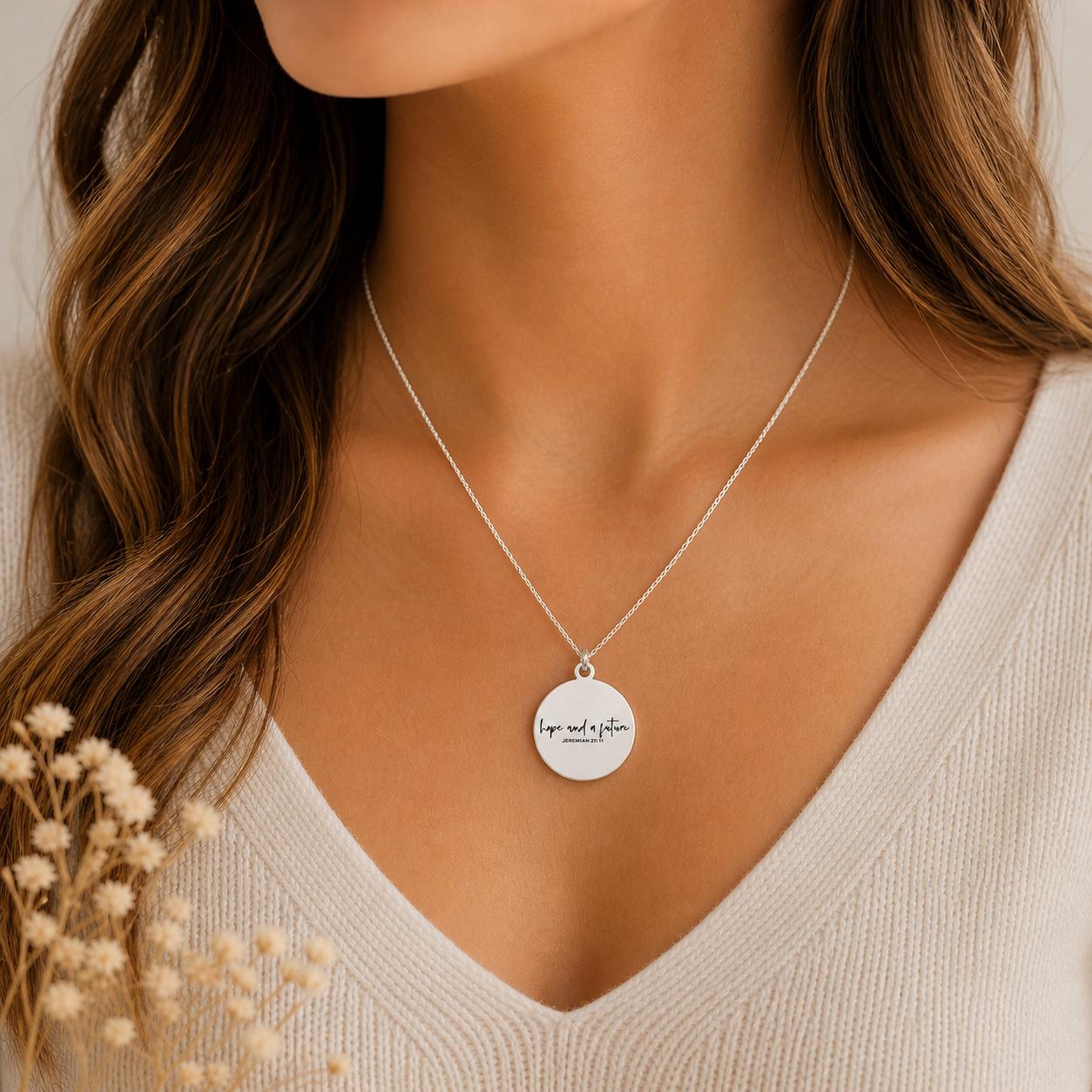 Hope and a Future Necklace, Jeremiah 29:11 Christian Gift Bible Verse Jewelry Faith Necklace for Women Inspirational Gift Religious Jewelry