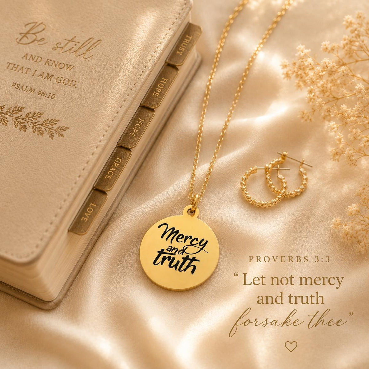 Mercy and Truth Necklace | Christian Necklace for Women | Faith Jewelry | Bible Inspired Jewelry | Meaningful Christian Gift