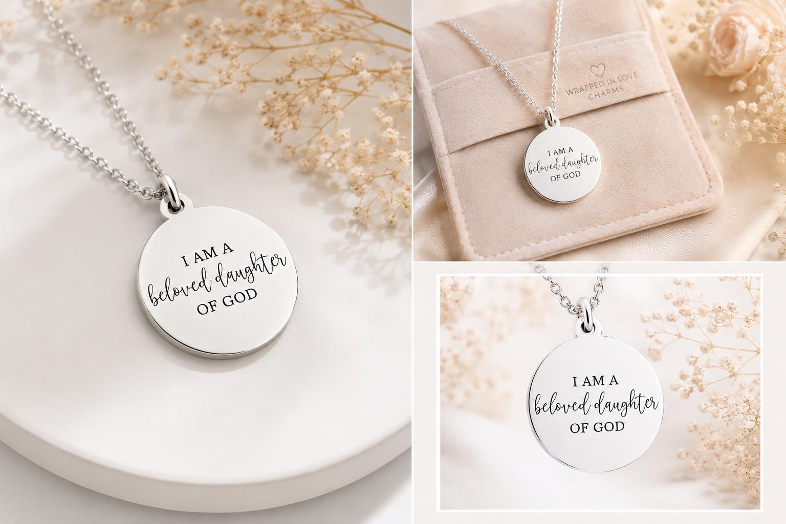 I Am a Beloved Daughter of God Necklace | Christian Gift for Women | Faith Necklace | Religious Jewelry | Inspirational Christian Gift