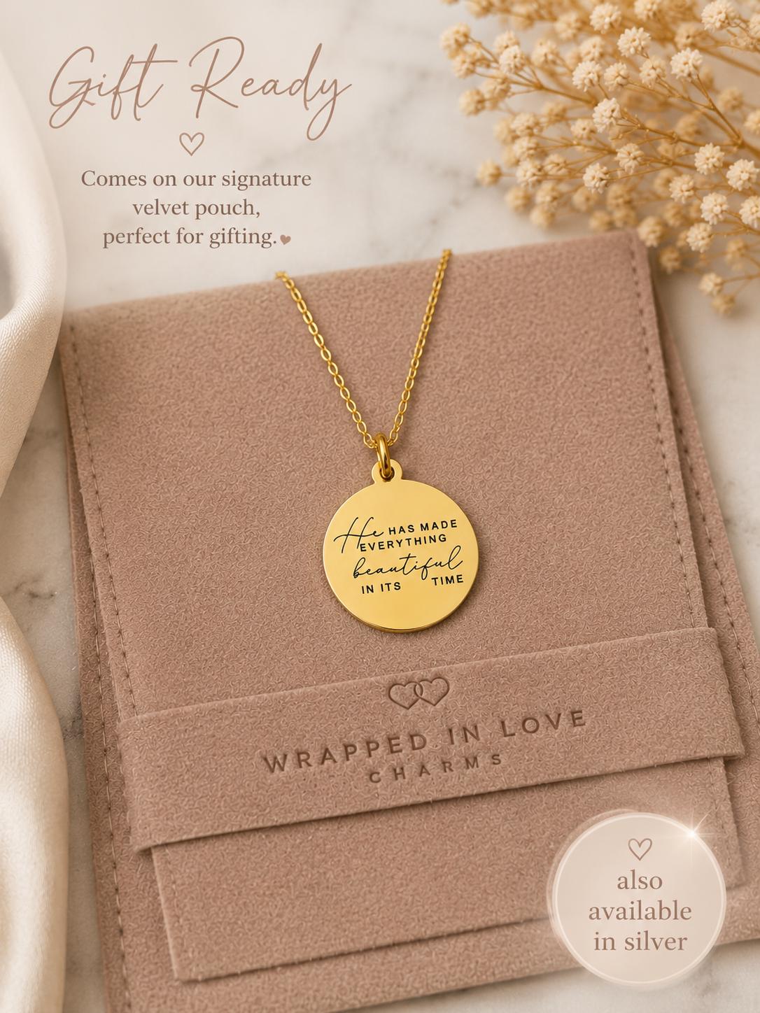 Ecclesiastes 3:11 Silver Plated Necklace, Christian Jewelry Gift