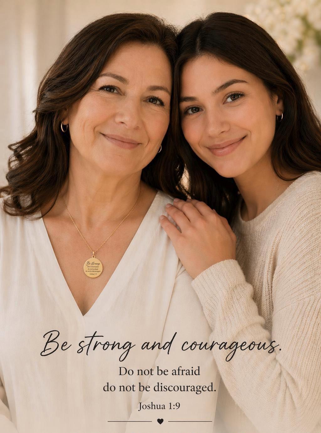 Joshua 1:9 Gold Necklace, Christian Gift for Her, Faith Jewelry, Inspirational Bible Verse Gift