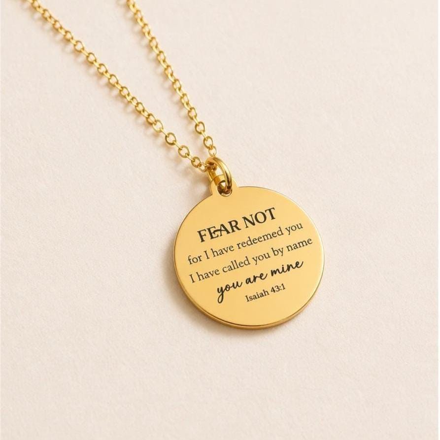 Fear Not Necklace Isaiah 43:1 | Christian Gift for Women | Bible Verse Jewelry | Faith Necklace | Encouragement Gift | Inspirational Pendant