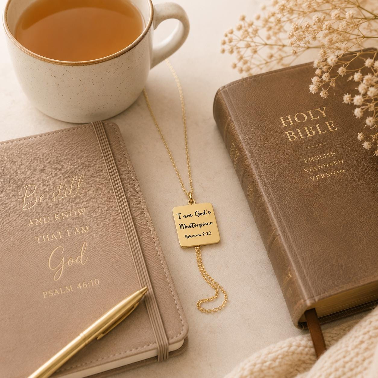 God's Masterpiece Necklace Ephesians 2:10 Personalized Charms Christian Gifts