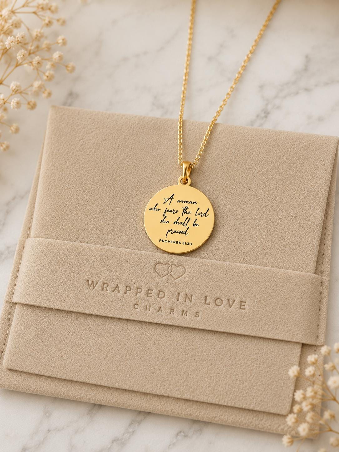 Proverbs 31:30 Necklace A Woman Who Fears the Lord, She Shall Be Praised Christian Gift for Women Personalized Faith Jewelry Graduation Gift