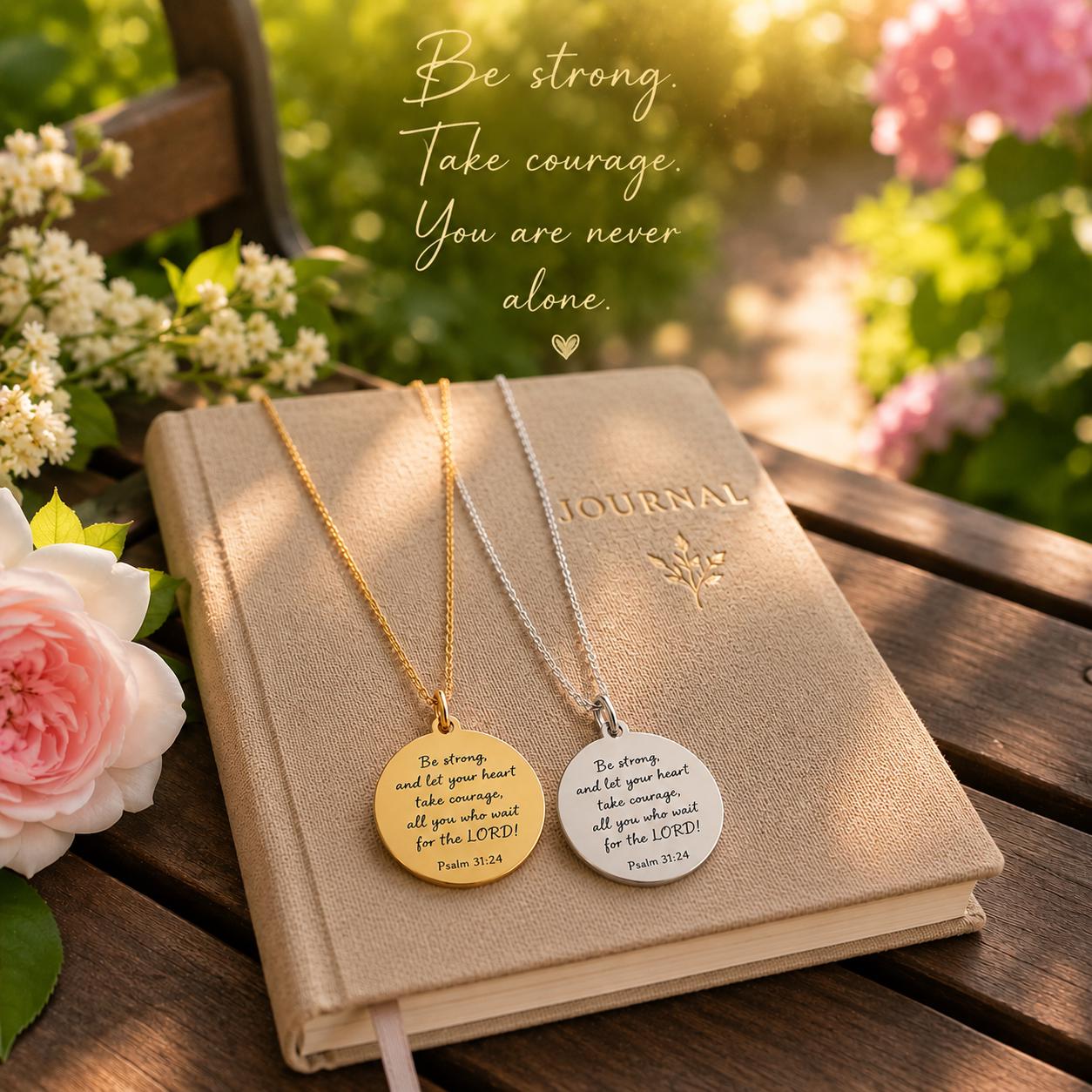 Personalized Bible Verse Necklace Custom Scripture Jewelry Christian Gift for Her Faith Necklace Encouragement Gift Baptism Gift Gold Charm