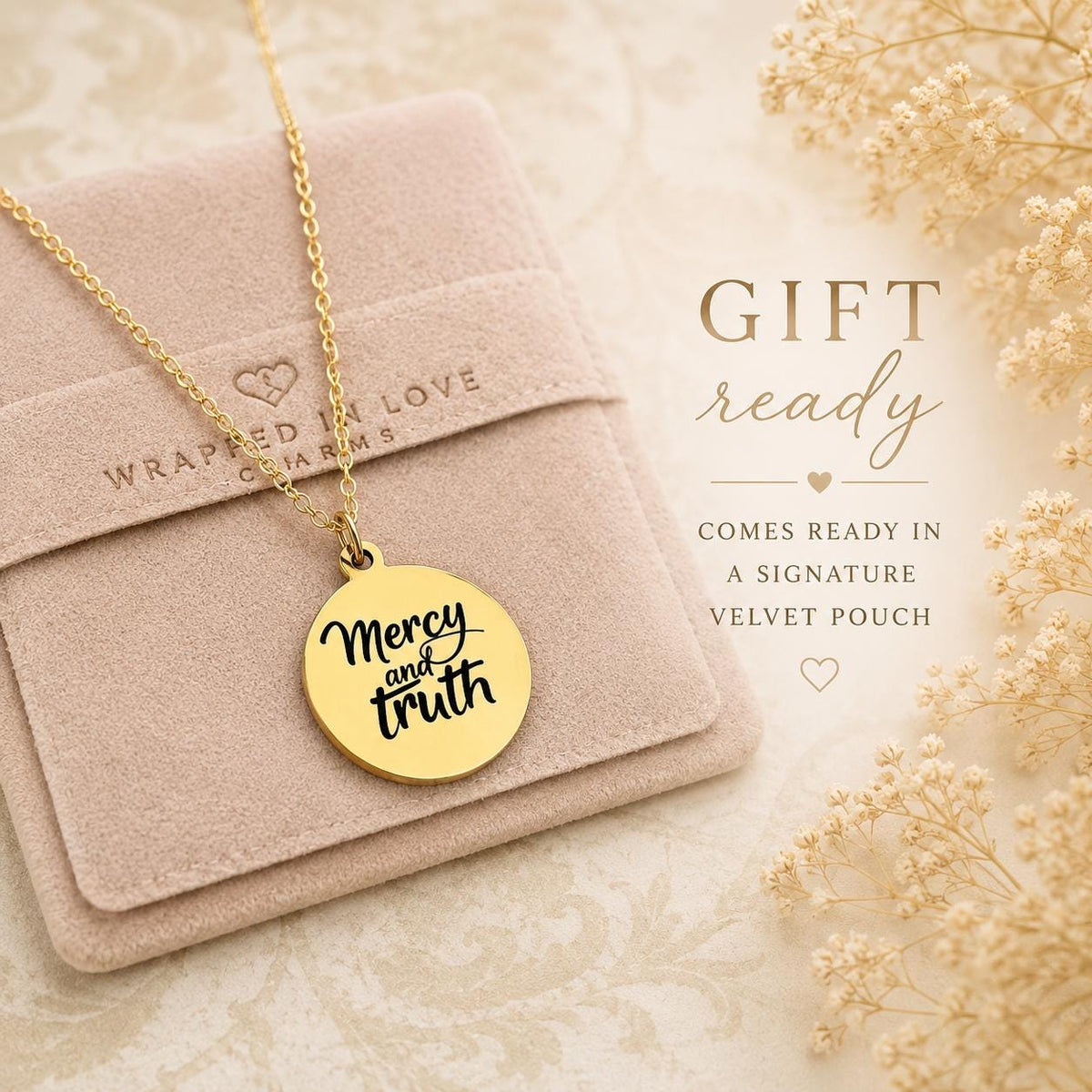 Mercy and Truth Necklace, Proverbs 3:3 Stainless Steel Christian Jewelry