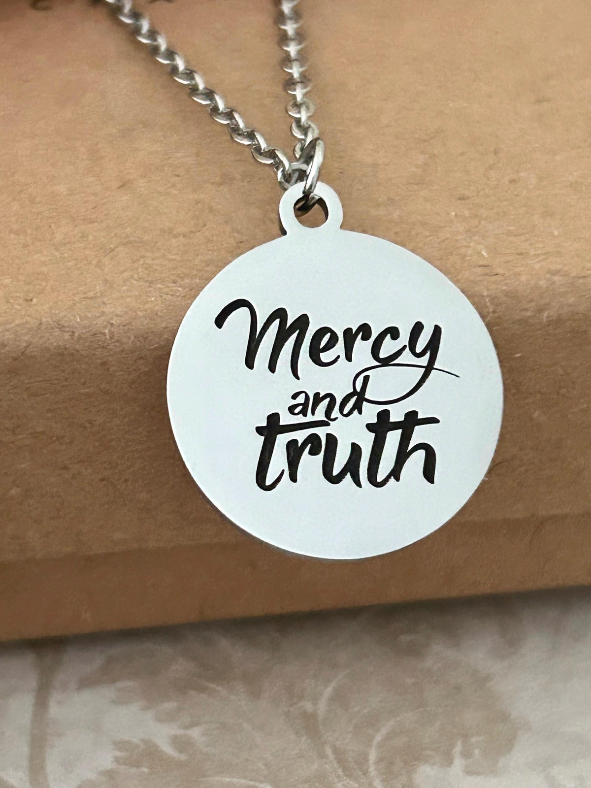 Mercy and Truth Necklace, Proverbs 3:3 Stainless Steel Christian Jewelry