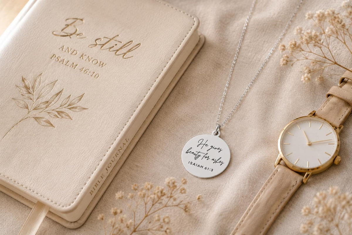 Beauty for Ashes Necklace | Isaiah 61:3 Bible Verse Necklace | Christian Gift for Women | Faith Jewelry | Encouragement Gift