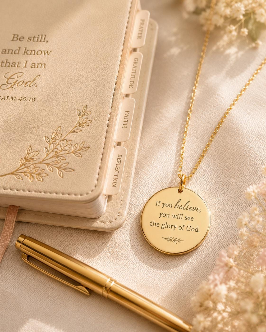 If You Believe, You Will See the Glory of God Necklace | John 11:40 Bible Verse Jewelry | Christian Gift for Women