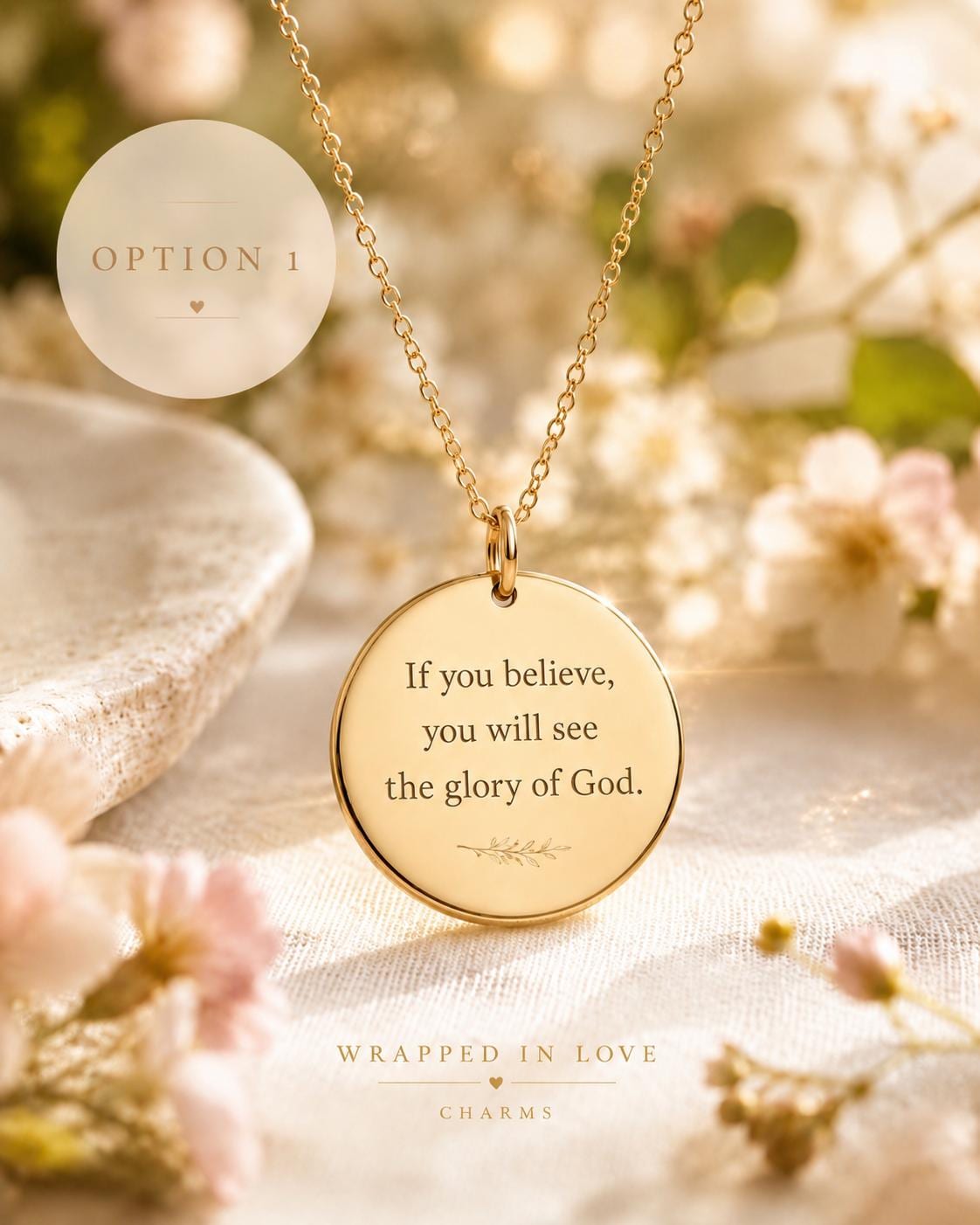 If You Believe, You Will See the Glory of God Necklace | John 11:40 Bible Verse Jewelry | Christian Gift for Women
