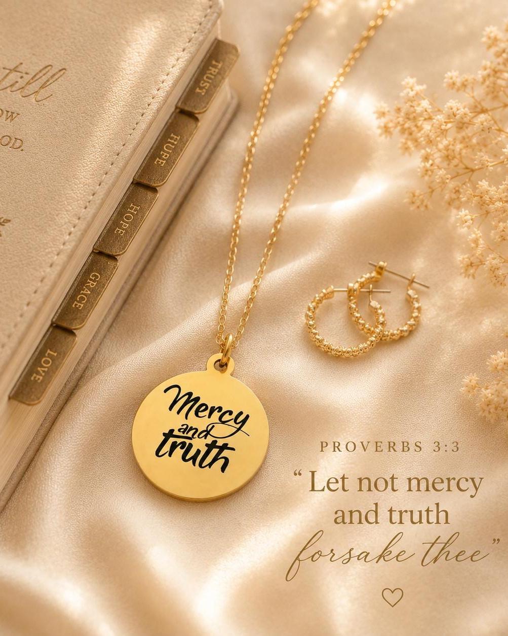 Mercy and Truth Necklace | Christian Necklace for Women | Faith Jewelry | Bible Inspired Jewelry | Meaningful Christian Gift