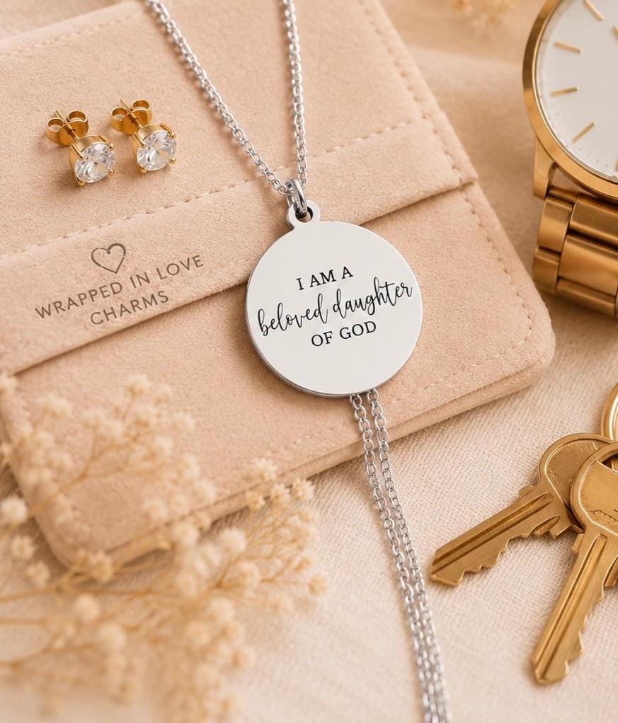 I Am a Beloved Daughter of God Necklace | Christian Gift for Women | Faith Necklace | Religious Jewelry | Inspirational Christian Gift