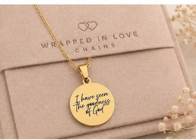 Goodness of God Necklace - 14k Gold Christian Jewelry, Scripture Gift