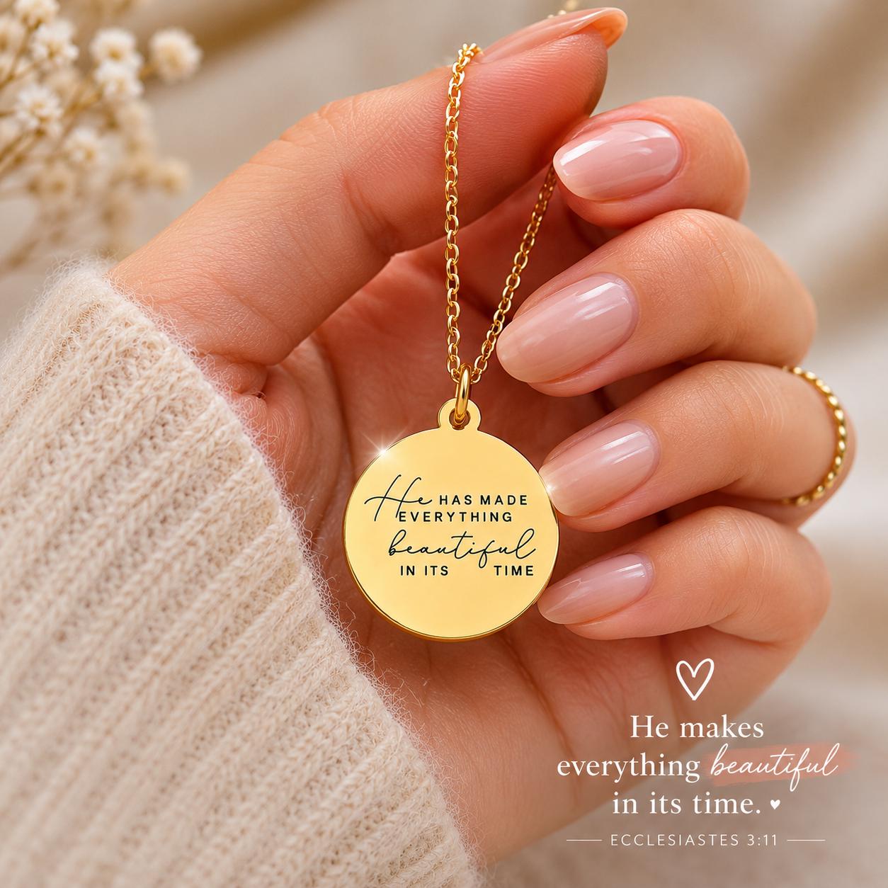 Ecclesiastes 3:11 Silver Plated Necklace, Christian Jewelry Gift