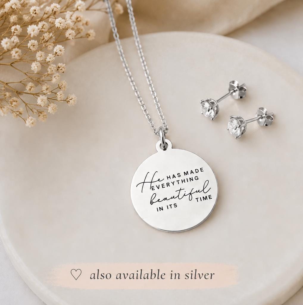 Ecclesiastes 3:11 Silver Plated Necklace, Christian Jewelry Gift