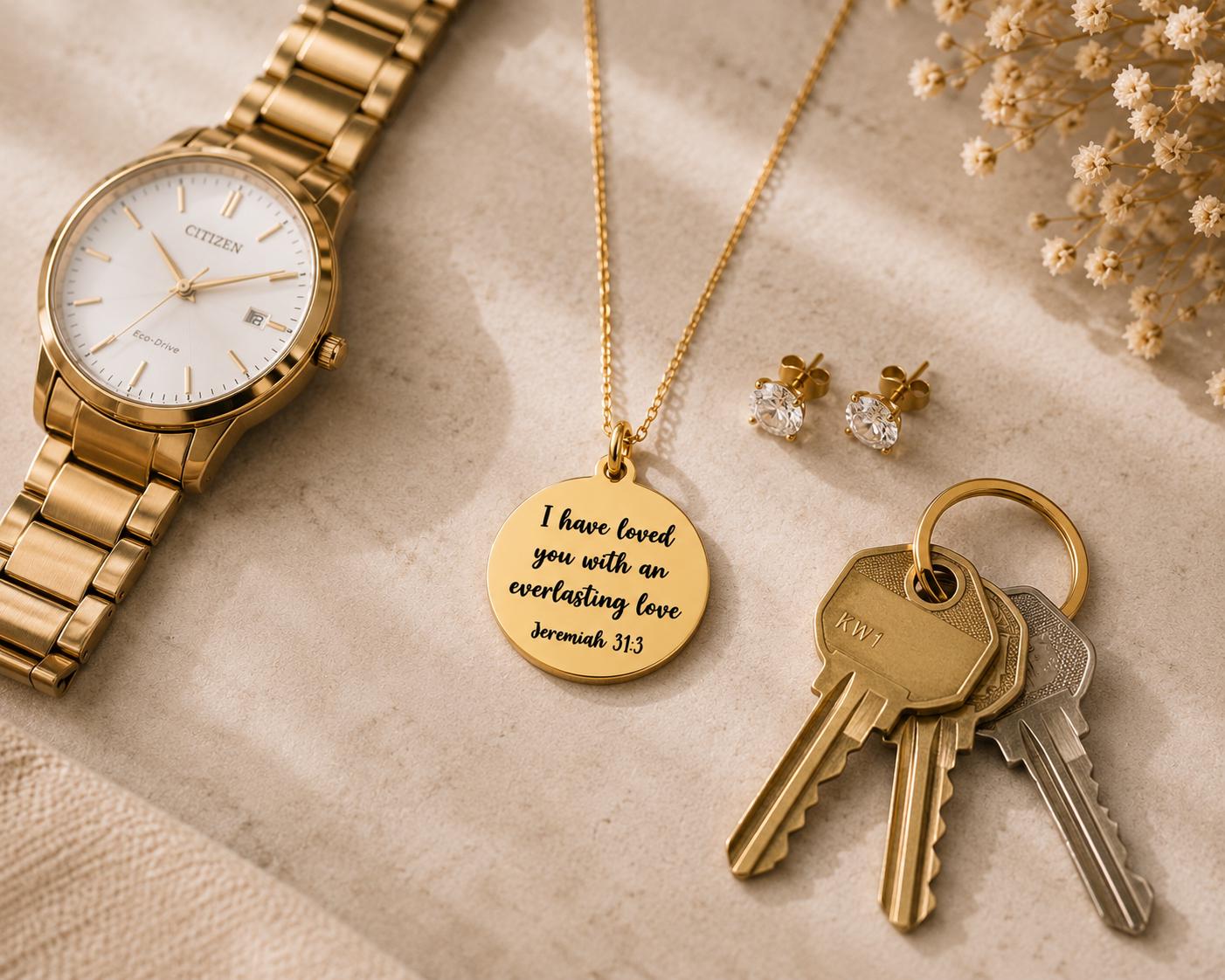 Jeremiah 31:3 Everlasting love Pendant Bible Verse Necklace Christian Gifts Jewelry Meaningful Gifts Love Necklace, Can be Personalized