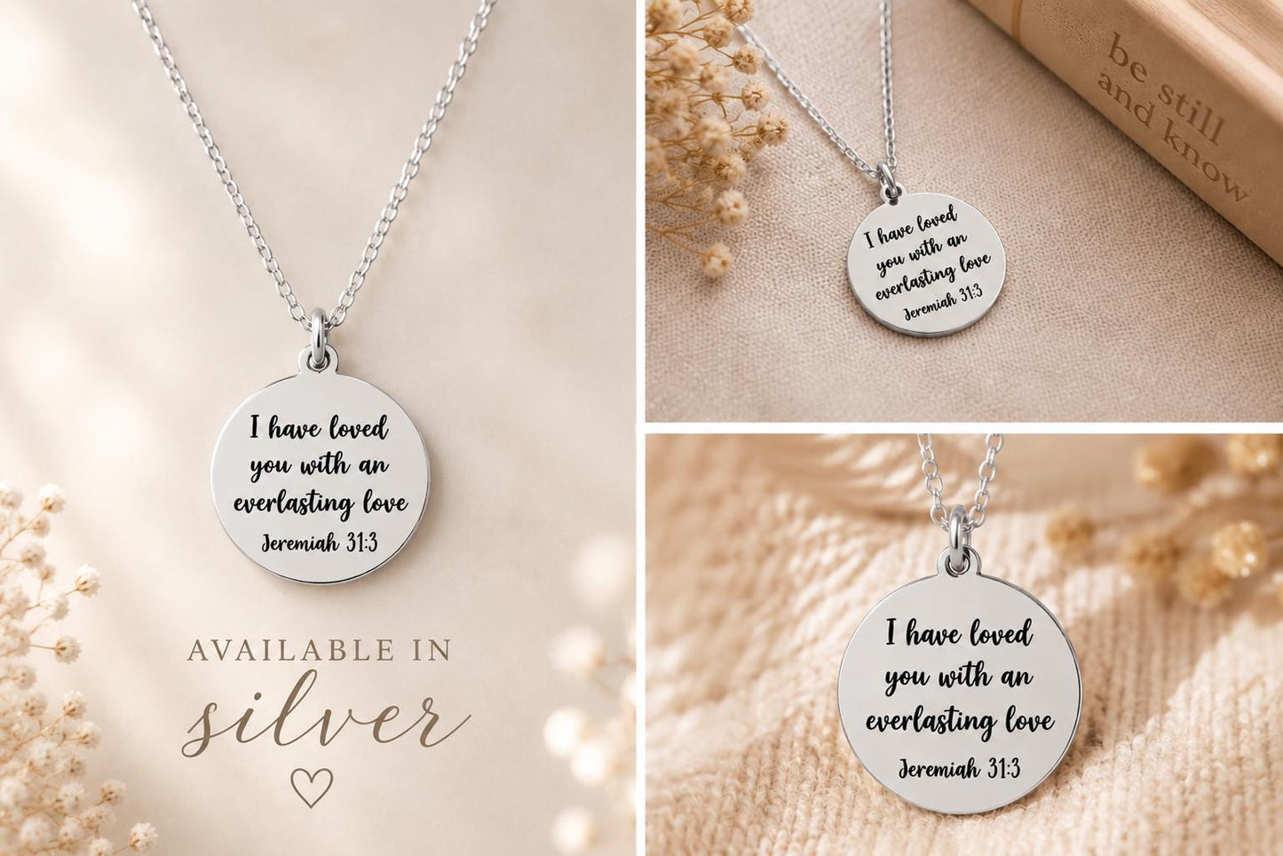 I have loved you with an Everlasting Love Jeremiah 31:3 Christian Gift for Women Everlasting Love Necklace