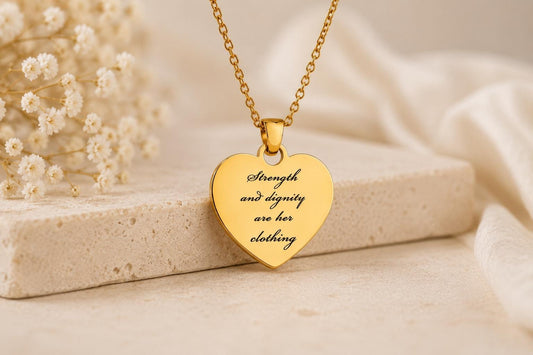 Proverbs 31:25 Necklace, Strength and Dignity Necklace, Christian Gift for Her, Bible Verse Jewelry, Faith Necklace, Mothers Day Gift